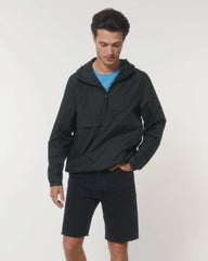 Anorak gerecycled polyester om te personaliseren - Zwart