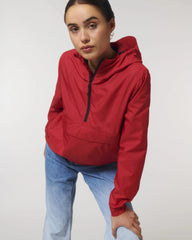 Anorak gerecycled polyester om te personaliseren - Rood