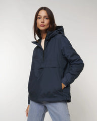 Anorak gerecycled polyester om te personaliseren - Marineblauw