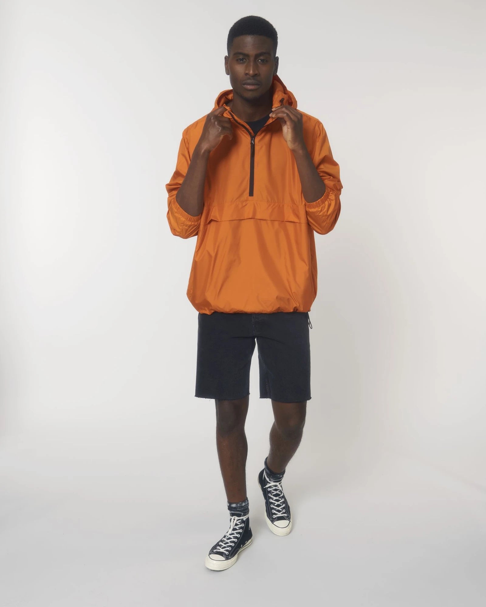 Anorak gerecycled polyester om te personaliseren - vlamoranje