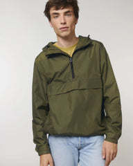 Anorak gerecycled polyester om te personaliseren - Brits kaki