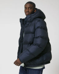 Puffer jas gerecycled polyester om te personaliseren - Marineblauw