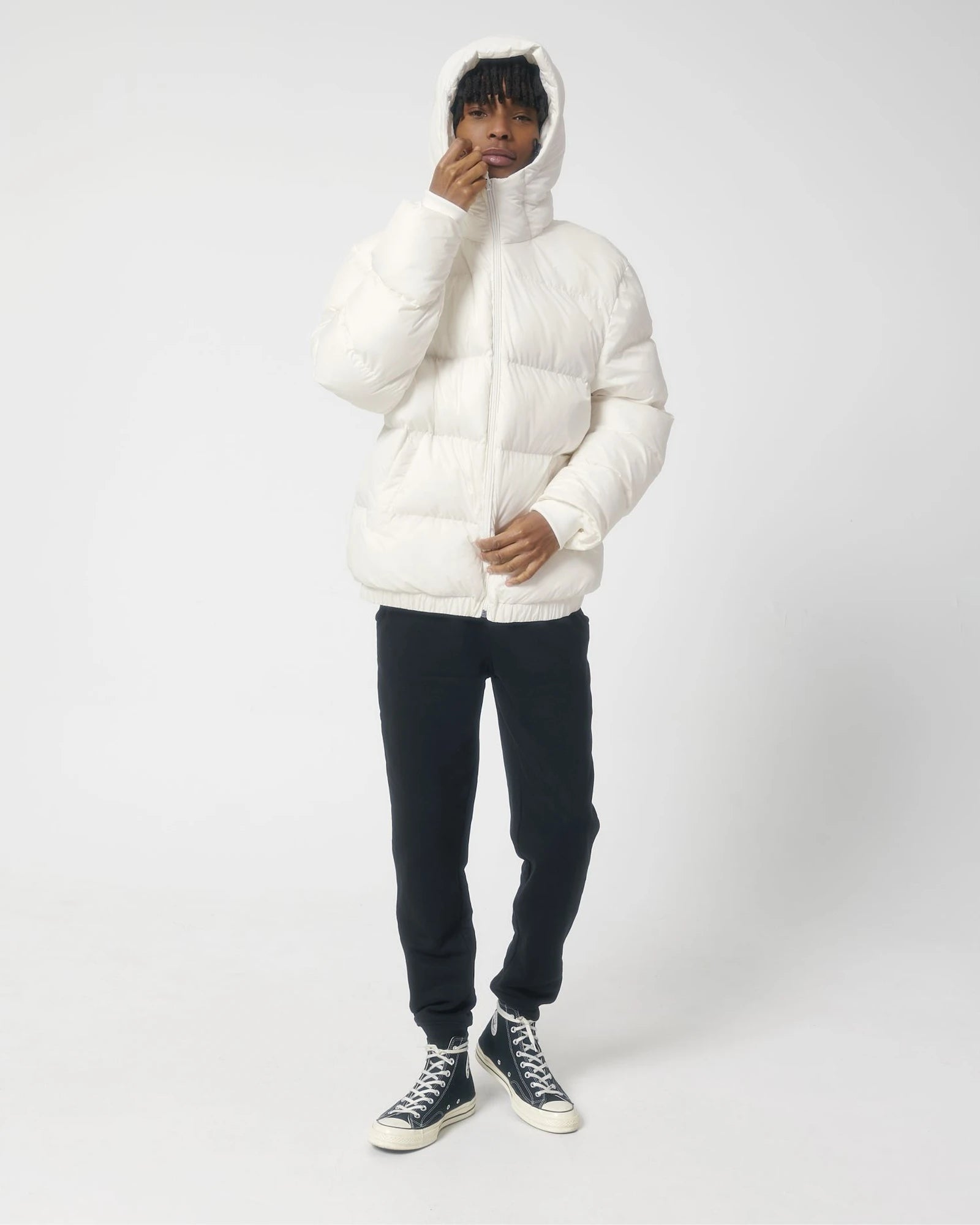 Puffer jas gerecycled polyester om te personaliseren - Gebroken wit
