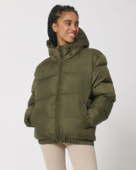 Puffer jas gerecycled polyester om te personaliseren - Brits kaki
