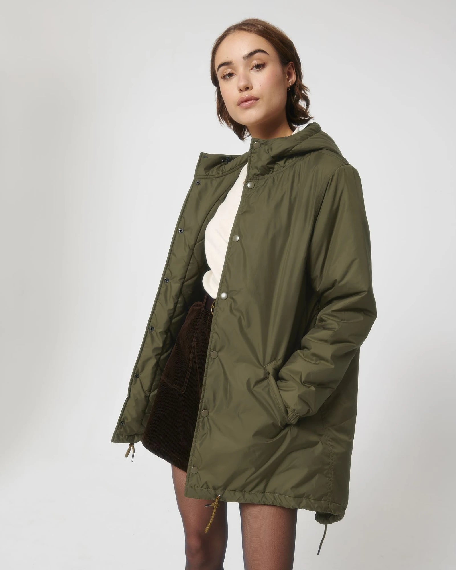 Parka gerecycled polyester om te personaliseren - Brits kaki