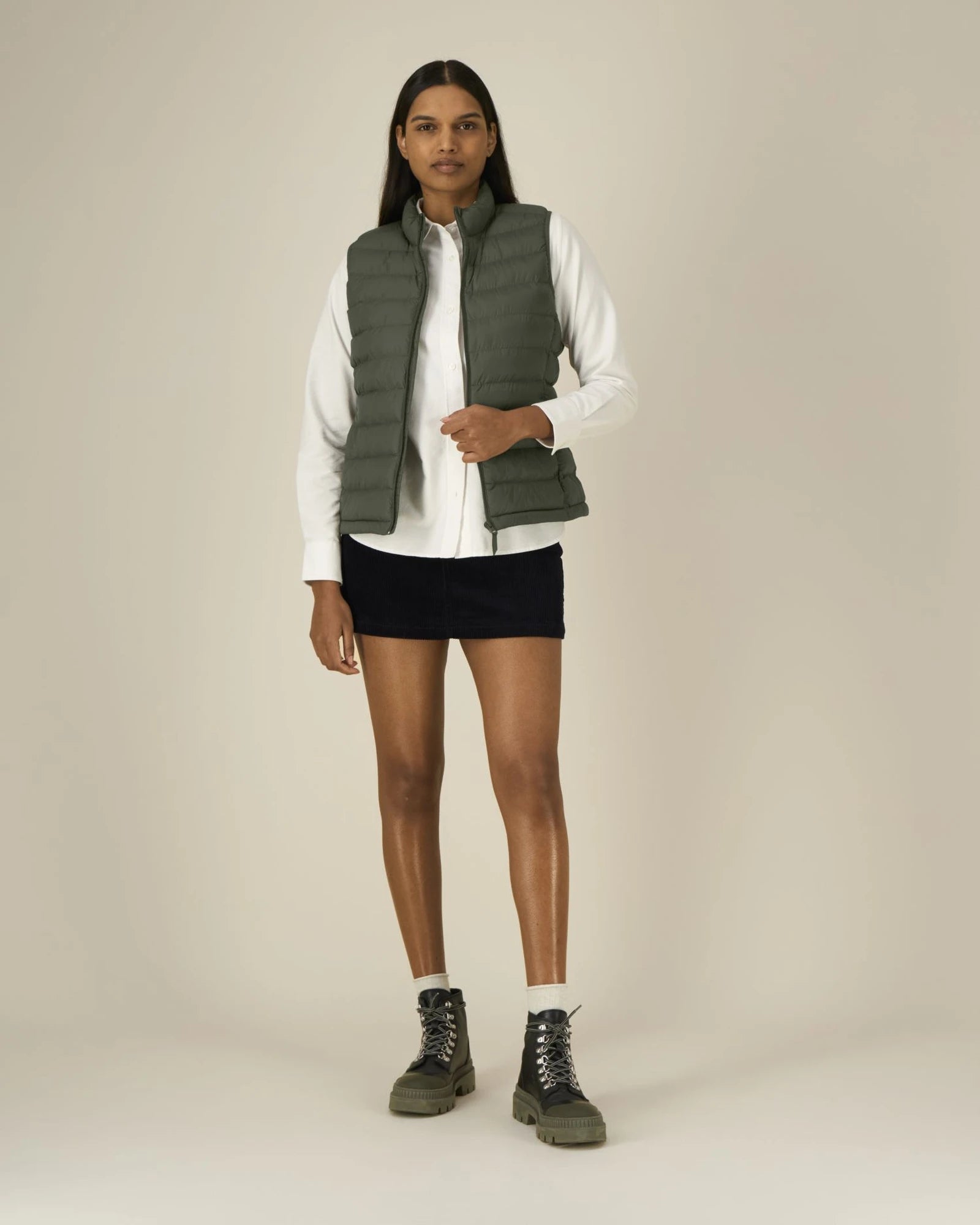 Bodywarmer gerecycled nylon om te personaliseren - Kaki