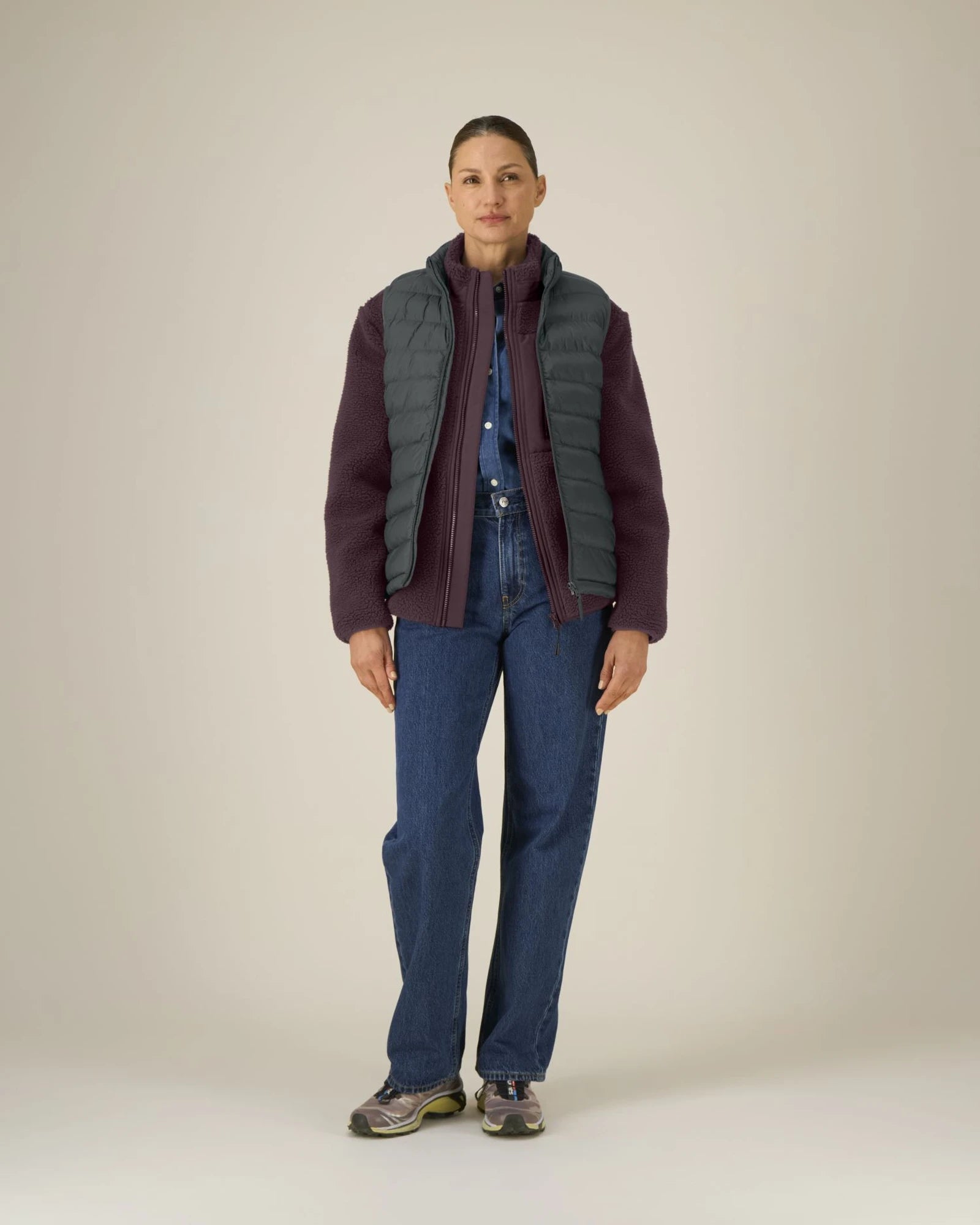 Bodywarmer gerecycled nylon om te personaliseren - Antraciet