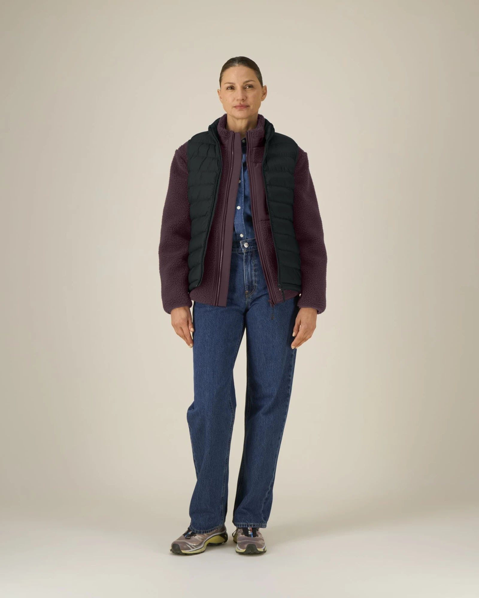 Bodywarmer gerecycled nylon om te personaliseren - Zwart