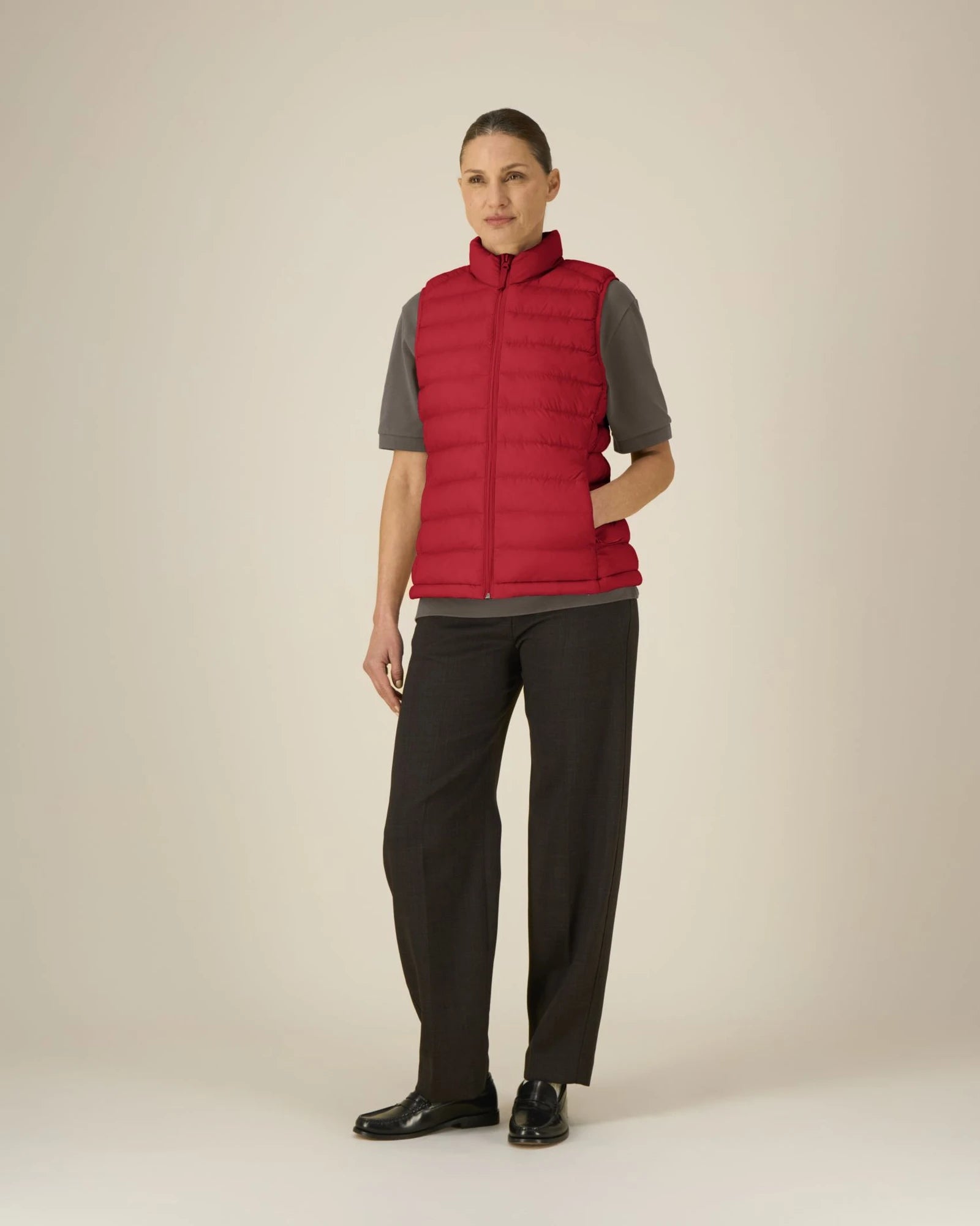 Bodywarmer gerecycled nylon om te personaliseren - Rood