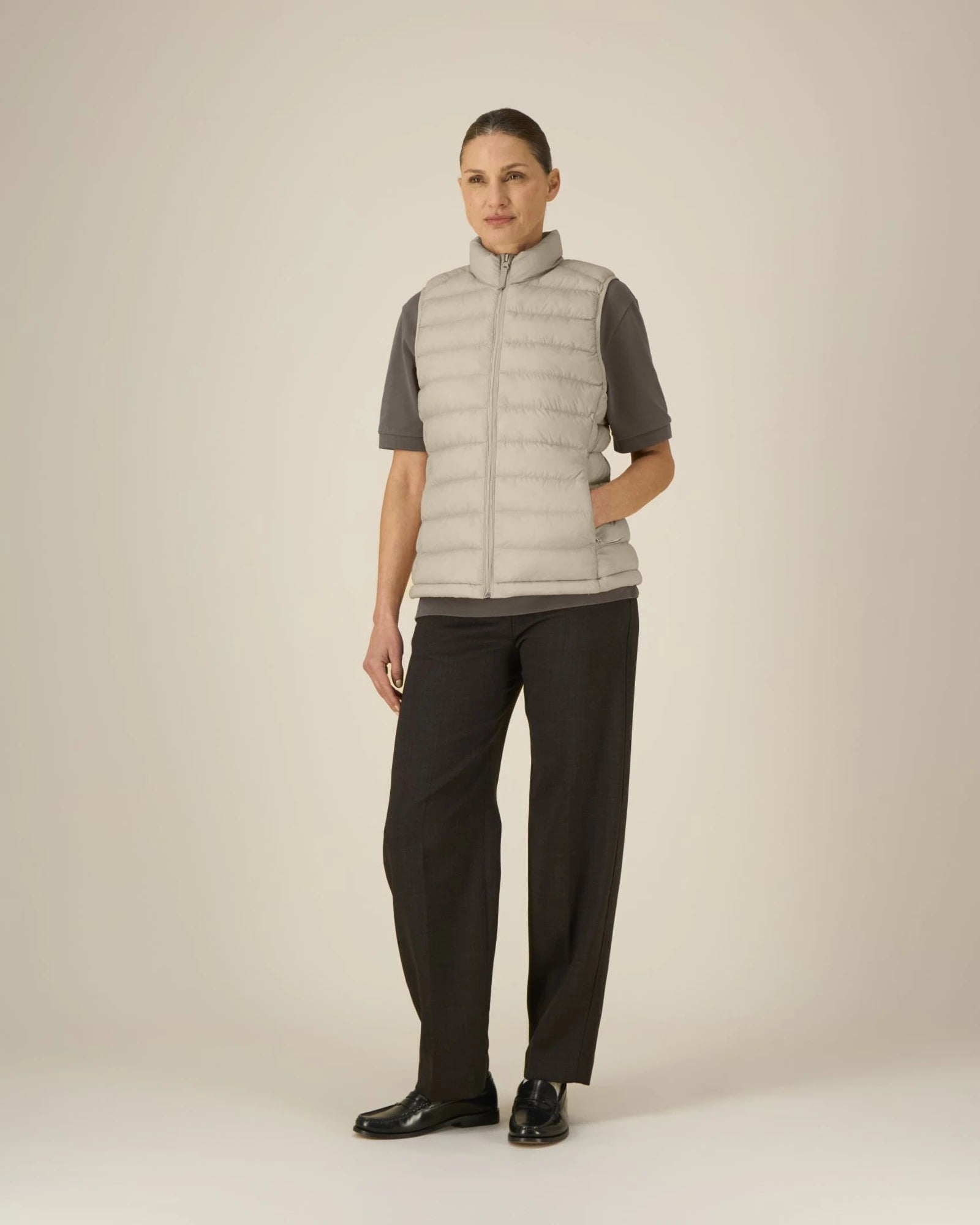 Bodywarmer gerecycled nylon om te personaliseren - Woestijnzand