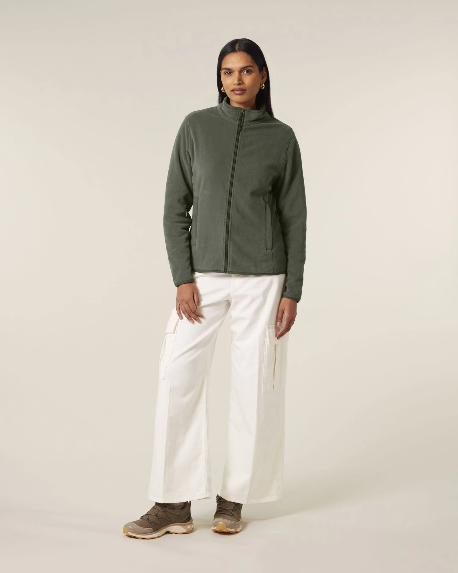 Fleecevest gerecycled polyester om te personaliseren - Kaki