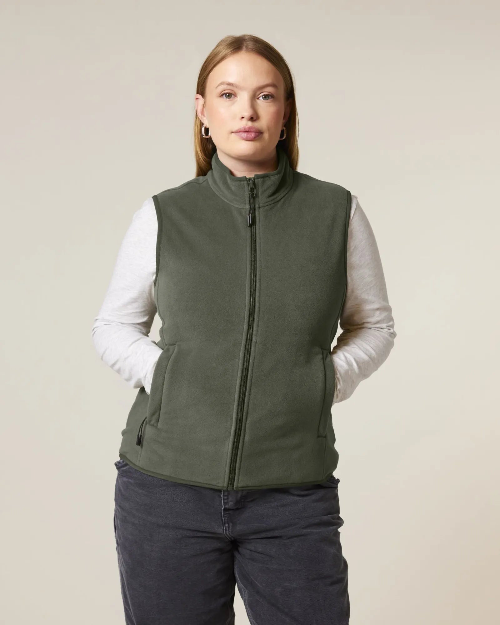 Bodywarmer fleece om te personaliseren - Kaki