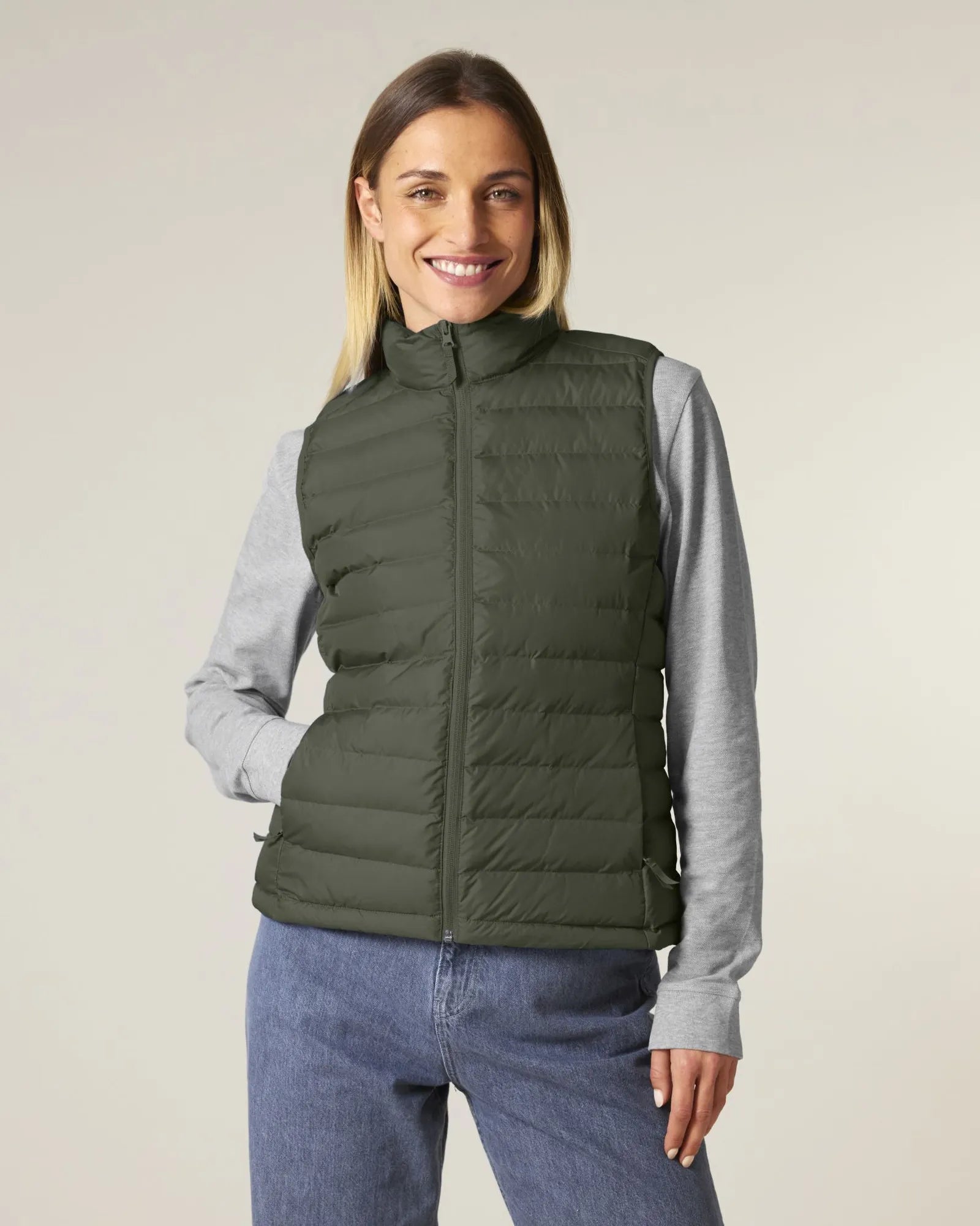 Bodywarmer gerecycled polyester om te personaliseren - Kaki