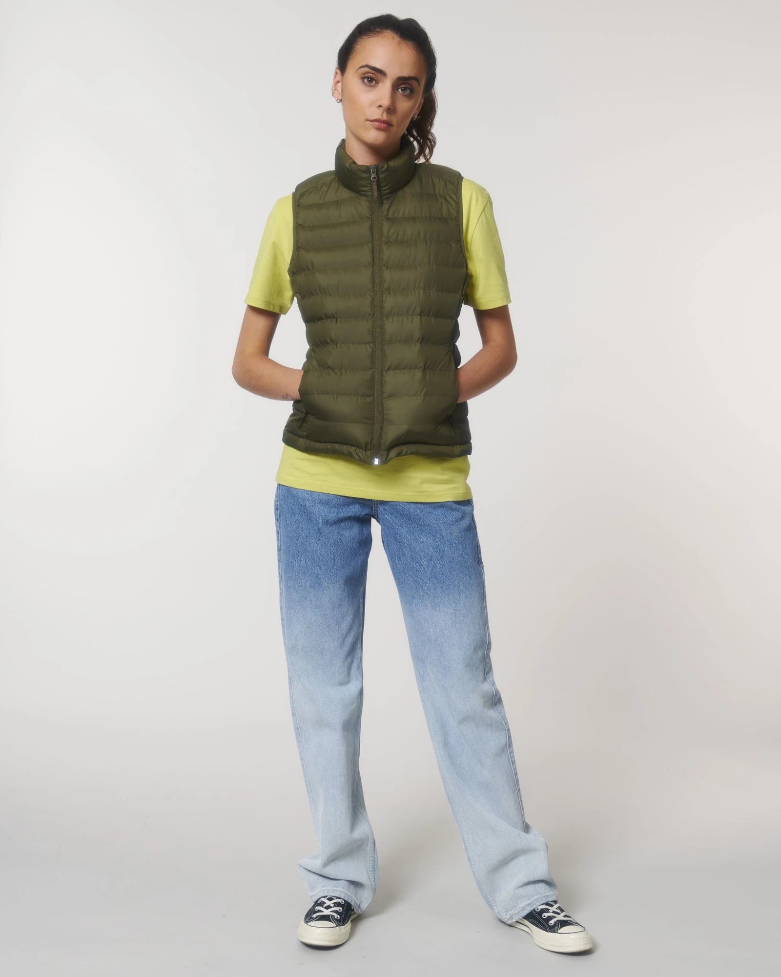 Bodywarmer gerecycled polyester om te personaliseren - Brits kaki