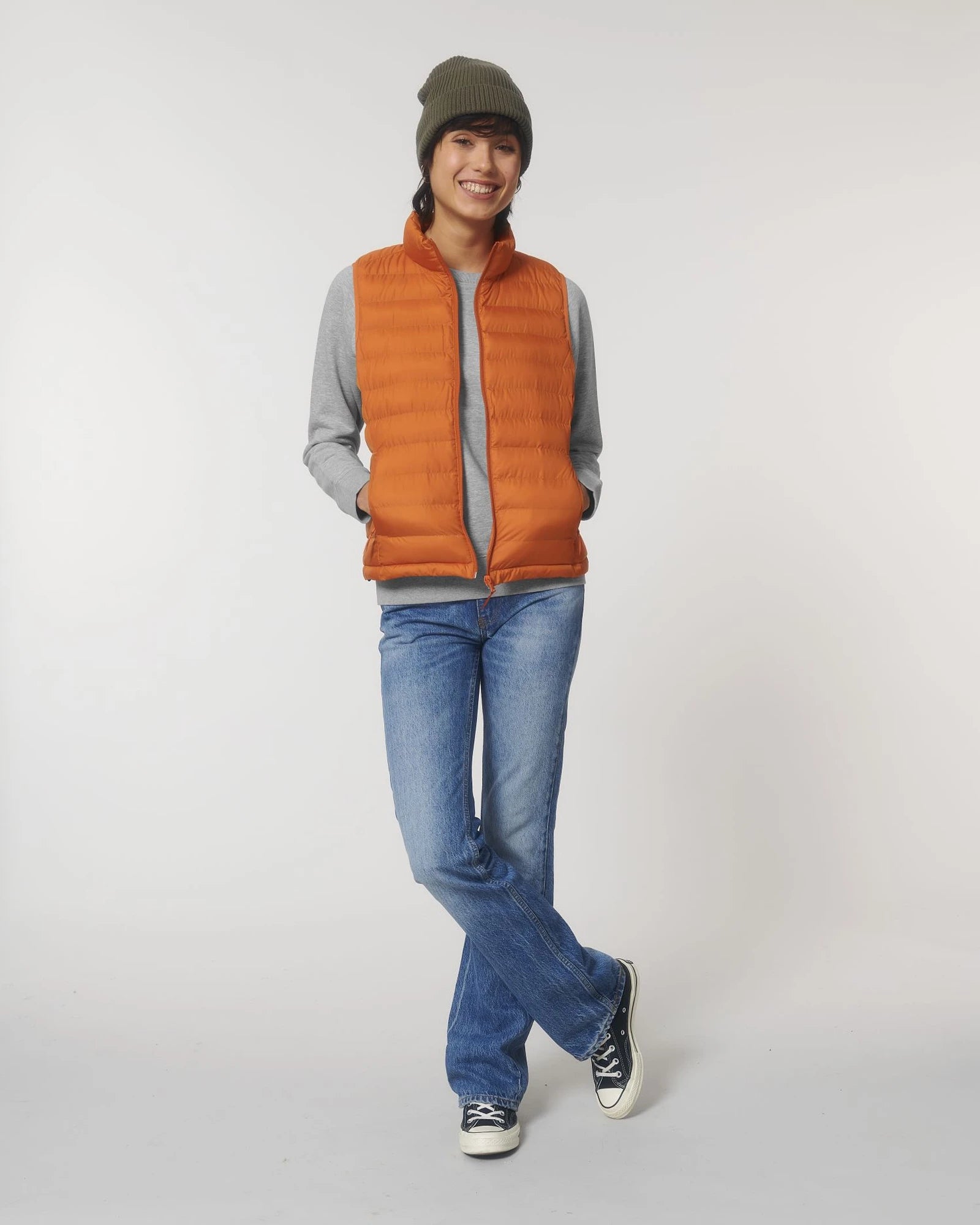 Bodywarmer gerecycled polyester om te personaliseren - vlamoranje