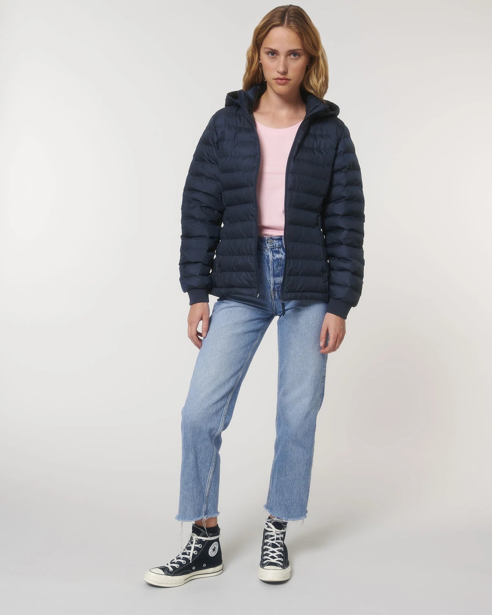 Gewatteerde jas om te personaliseren - Marineblauw