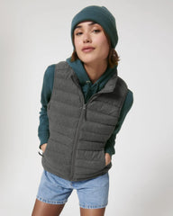 Bodywarmer gerecycled polyester om te personaliseren - diep gemêleerd metaalgrijs