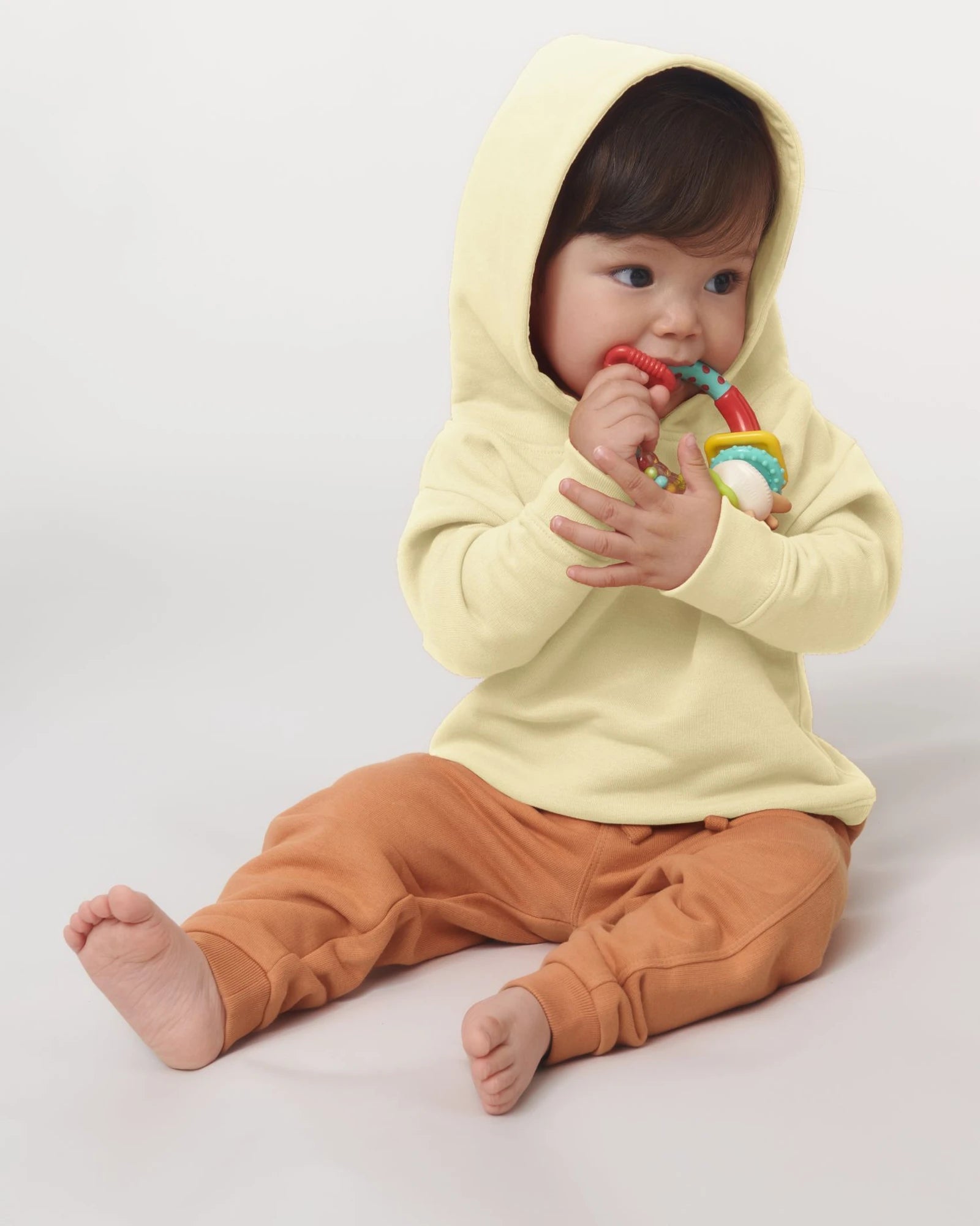 Baby-hoodie bio-katoen Stanley/Stella om te personaliseren - Boter