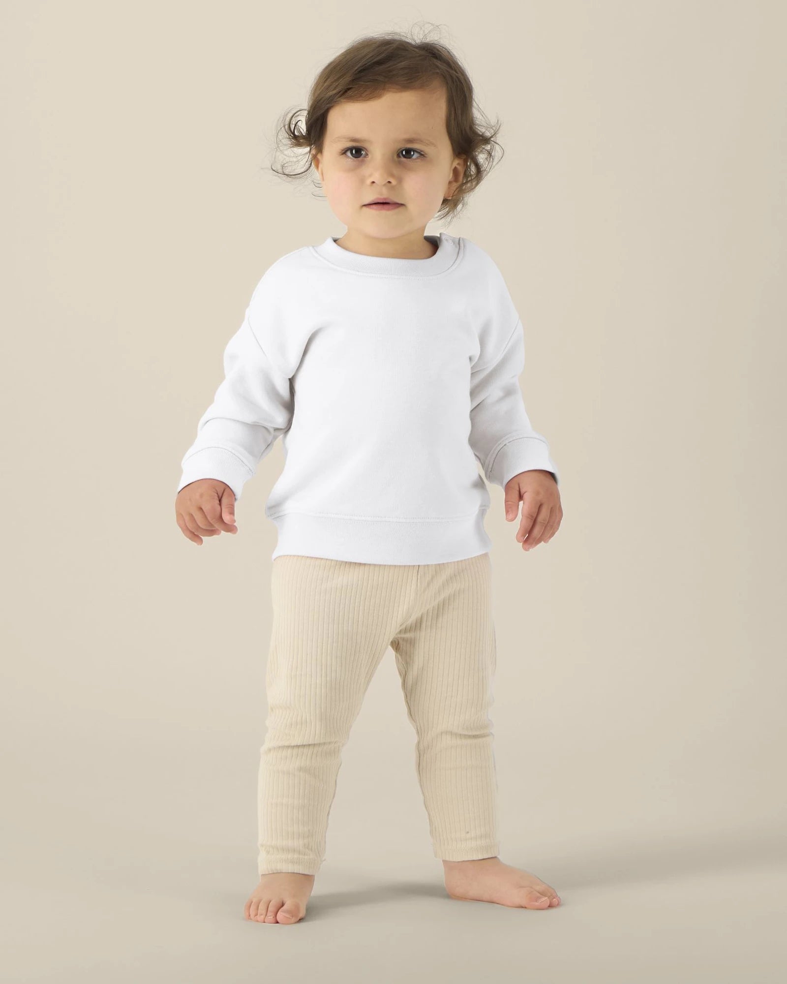 Kinder sweater bio-katoen om te personaliseren - Wit