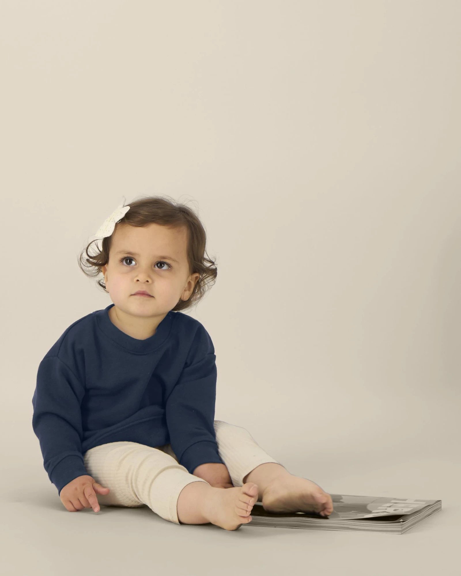 Kinder sweater bio-katoen om te personaliseren - Marineblauw