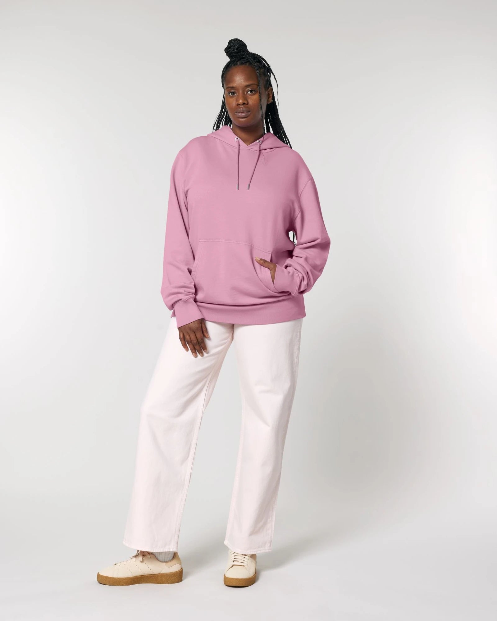Hoodie biologisch katoen Stanley/Stella om te personaliseren - Garment Dyed bubbelroze