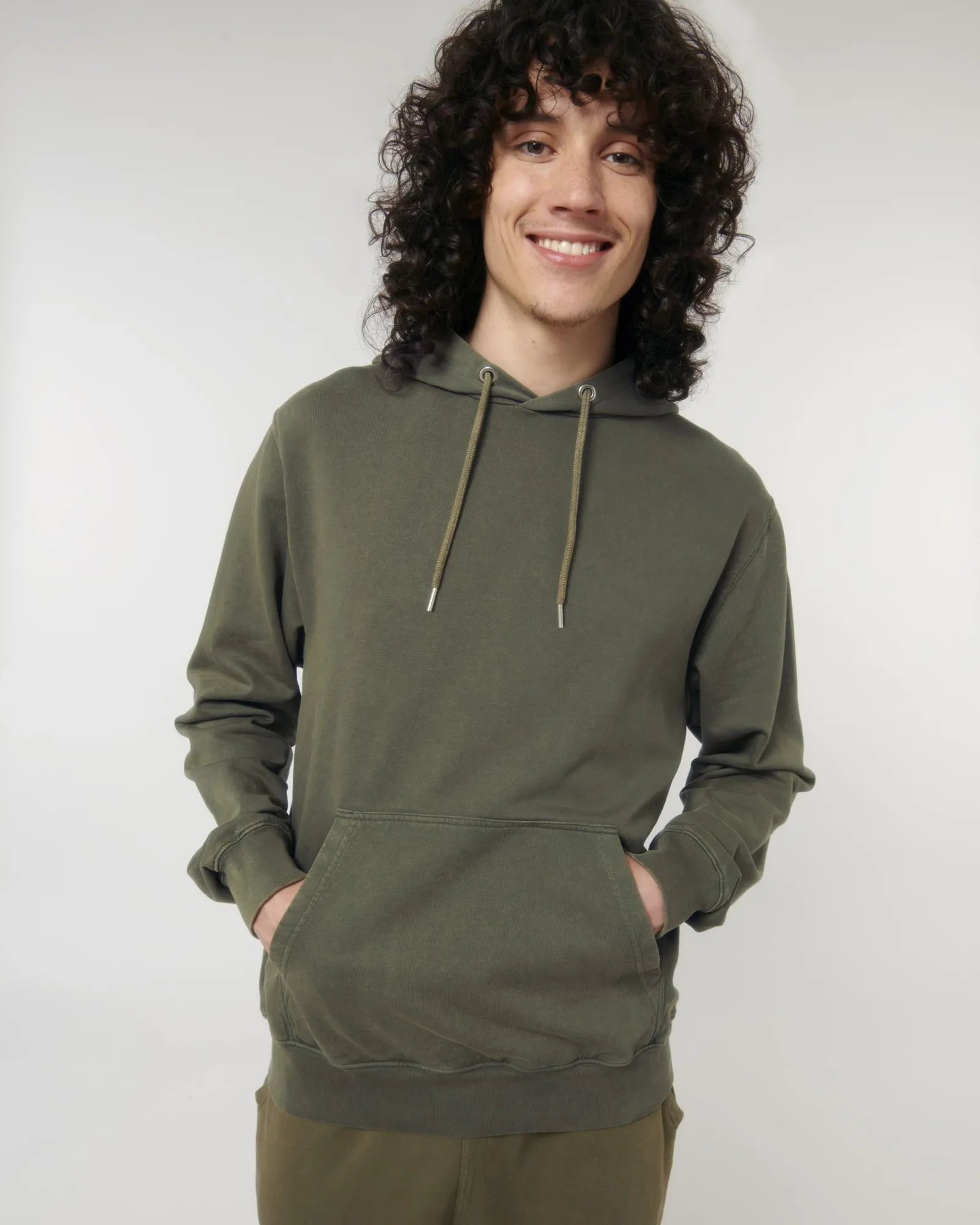 Hoodie biologisch katoen Stanley/Stella om te personaliseren - Garment Dyed kaki