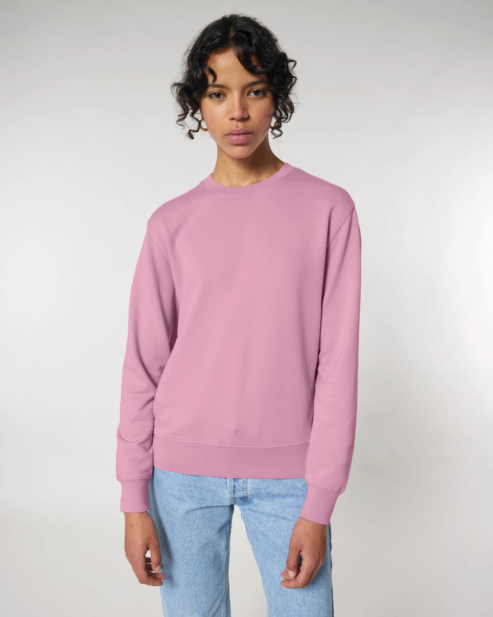 Sweater biologisch katoen om te personaliseren - Garment Dyed bubbelroze