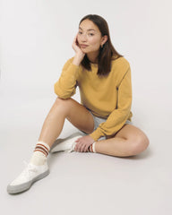 Sweater biologisch katoen om te personaliseren - Garment Dyed okergoud