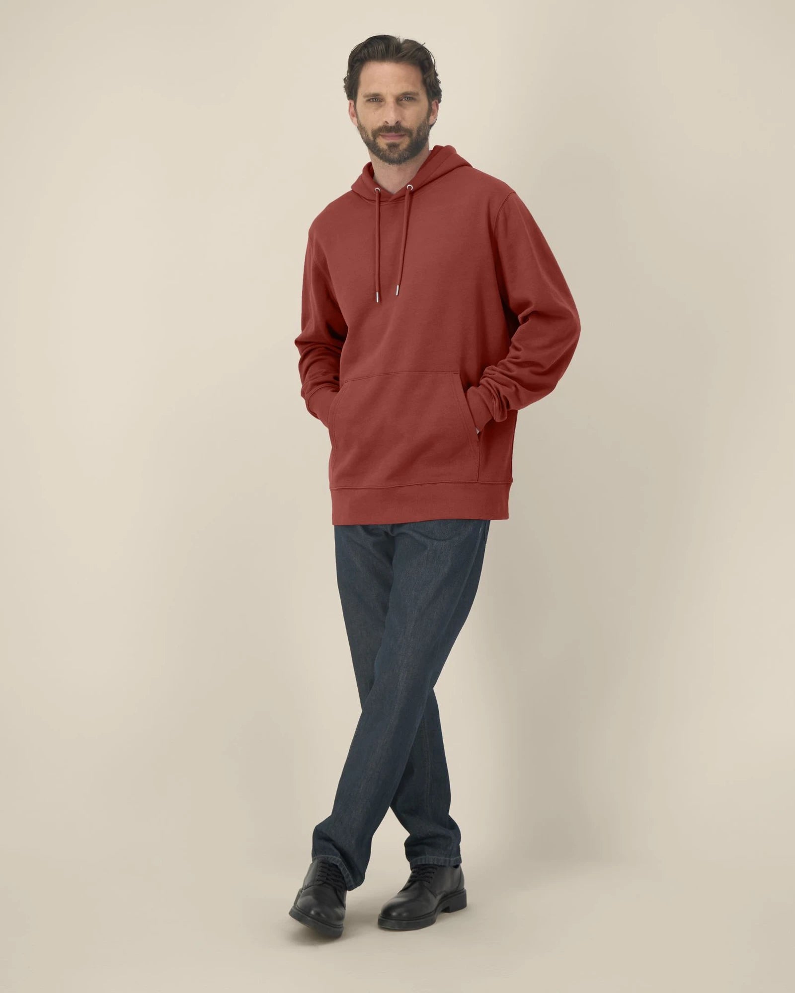 Hoodie biologisch katoen Stanley/Stella om te personaliseren - aardetint rood