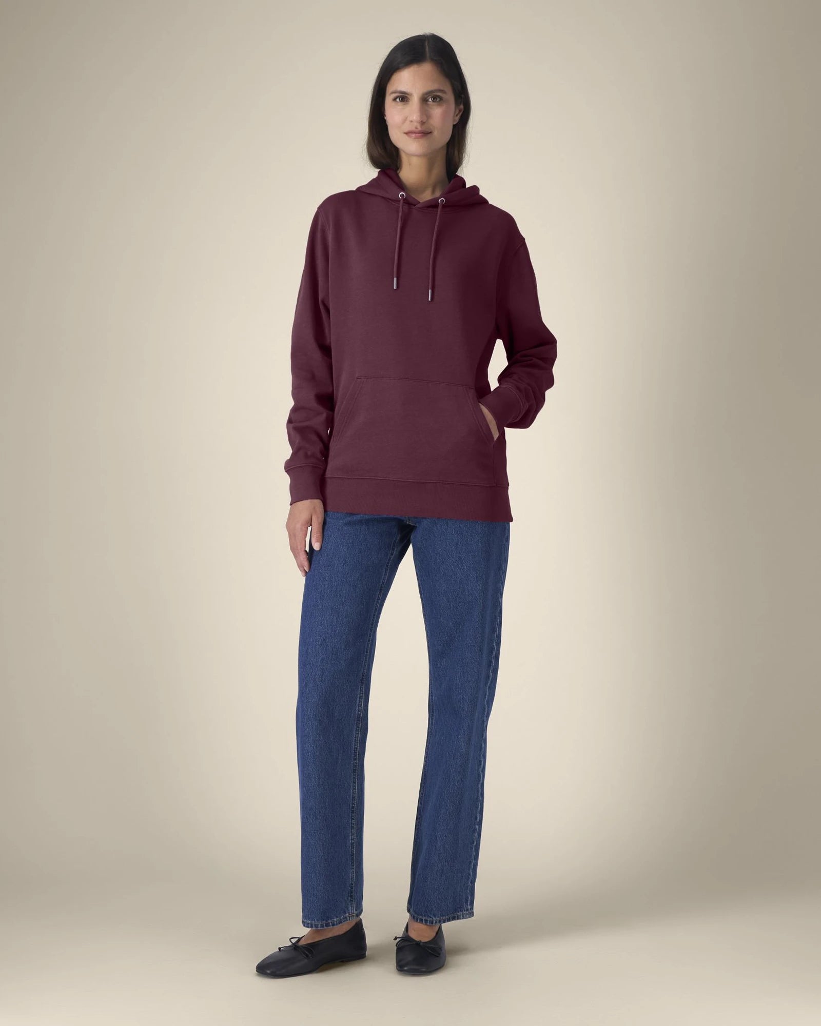 Hoodie biologisch katoen Stanley/Stella om te personaliseren - Diep Pruim