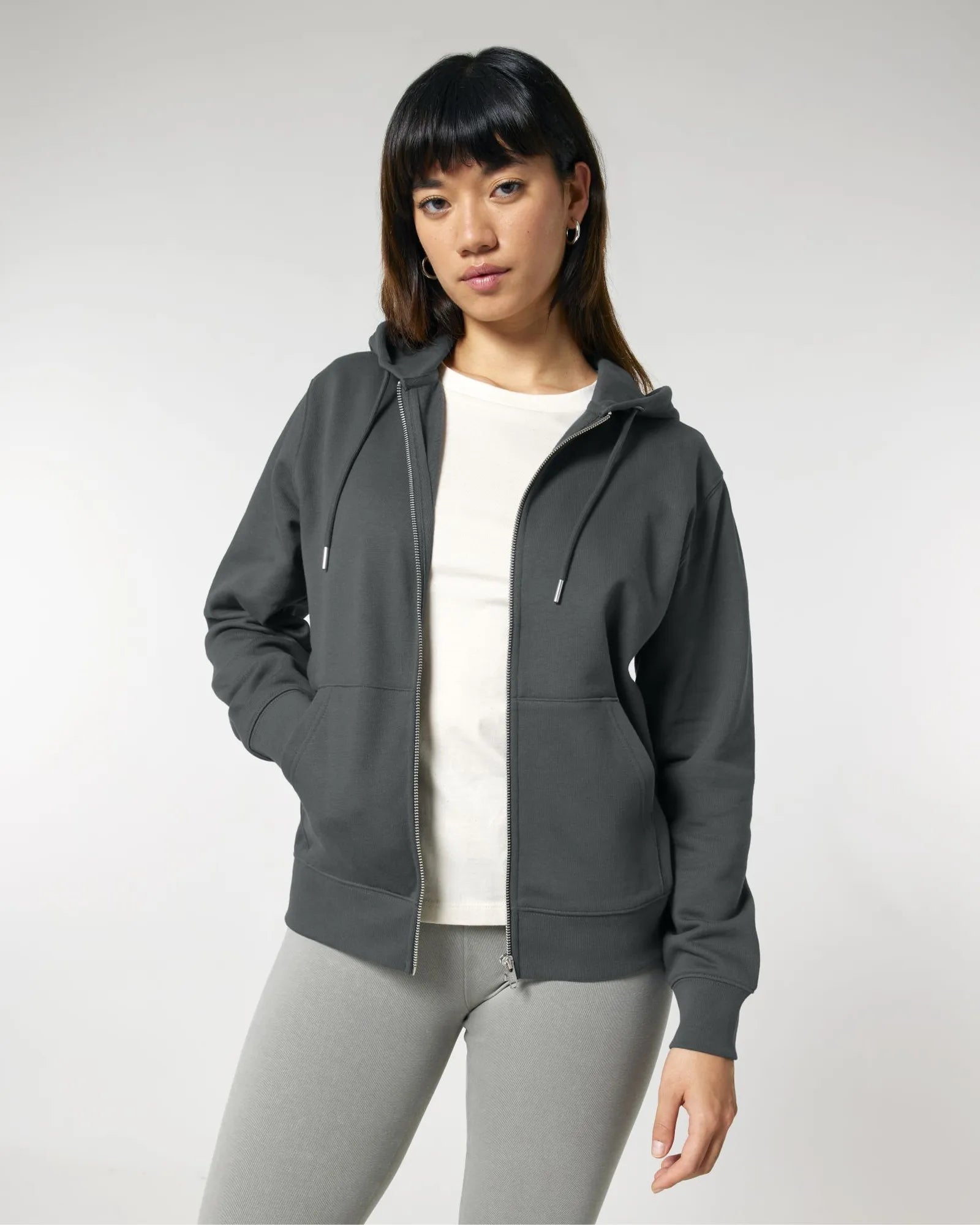 Hoodie bio-katoen Stanley/Stella om te personaliseren - Antraciet