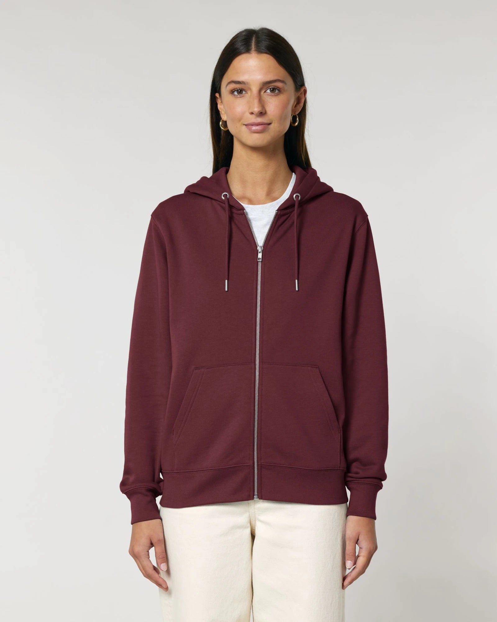 Hoodie bio-katoen Stanley/Stella om te personaliseren - Bordeauxrood