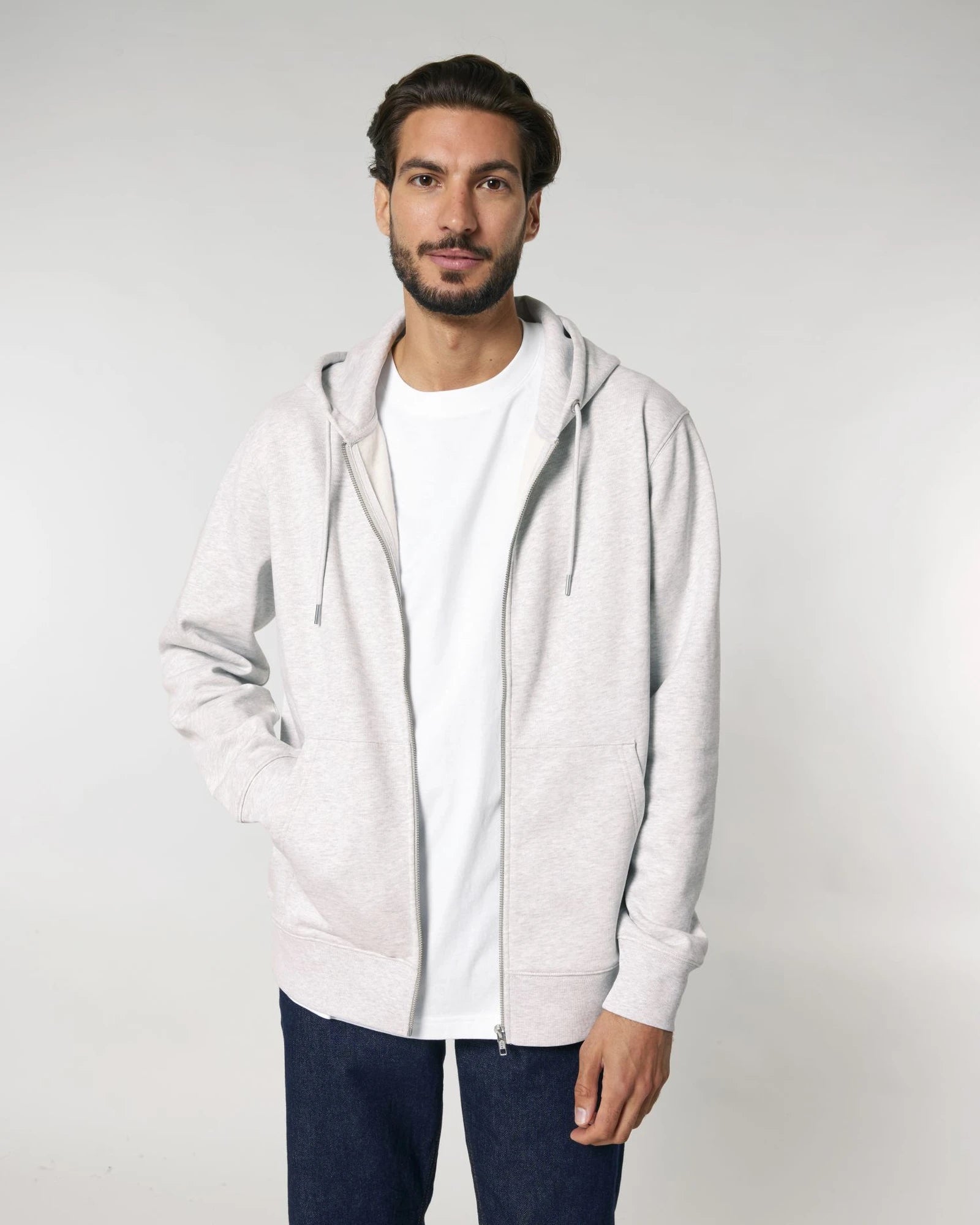 Hoodie bio-katoen Stanley/Stella om te personaliseren - Koel gemêleerd grijs