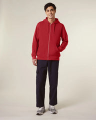 Hoodie met rits Stanley/Stella Mixer om te personaliseren - Rood