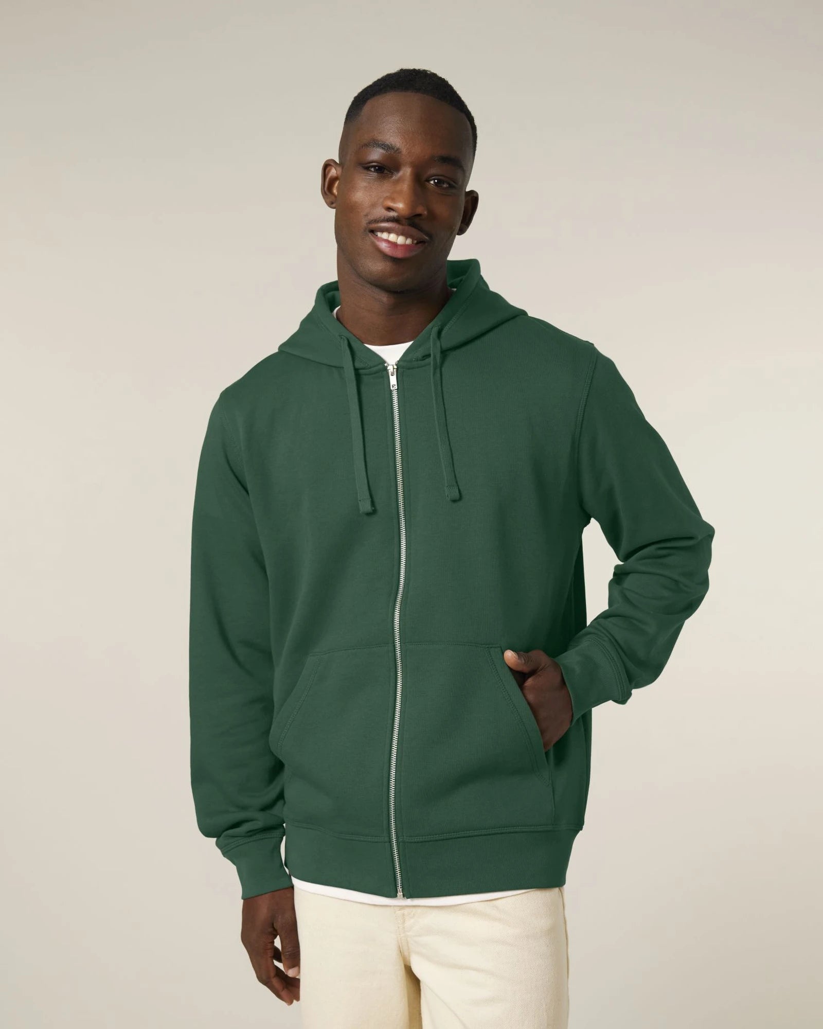 Hoodie met rits Stanley/Stella Mixer om te personaliseren - Flessengroen