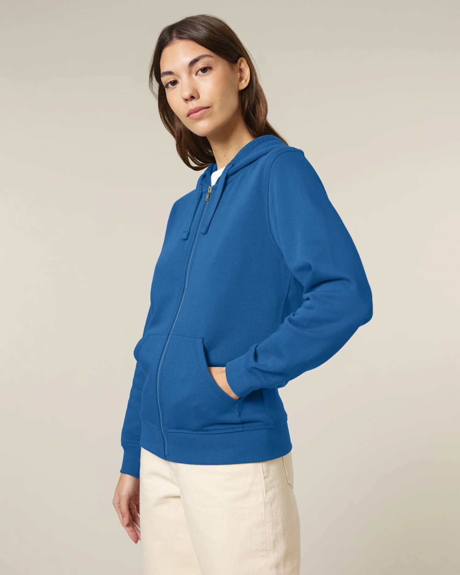 Hoodie met rits Stanley/Stella Mixer om te personaliseren - Koningsblauw