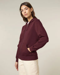 Hoodie met rits Stanley/Stella Mixer om te personaliseren - Bordeauxrood