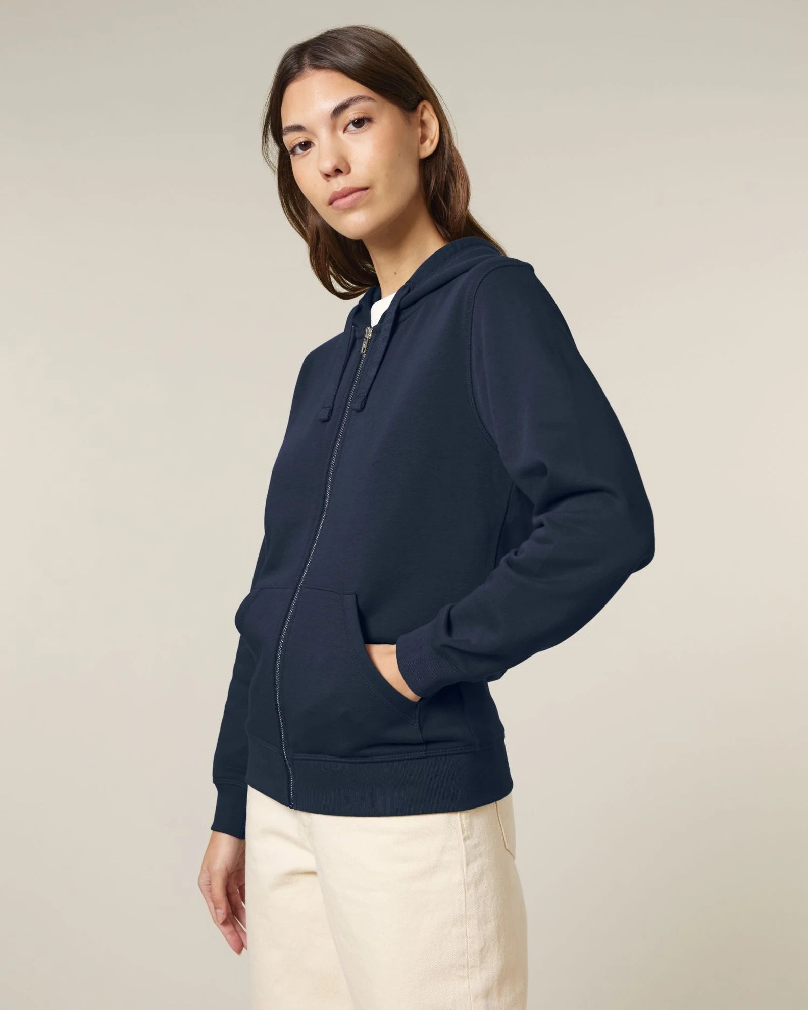 Hoodie met rits Stanley/Stella Mixer om te personaliseren - Marineblauw