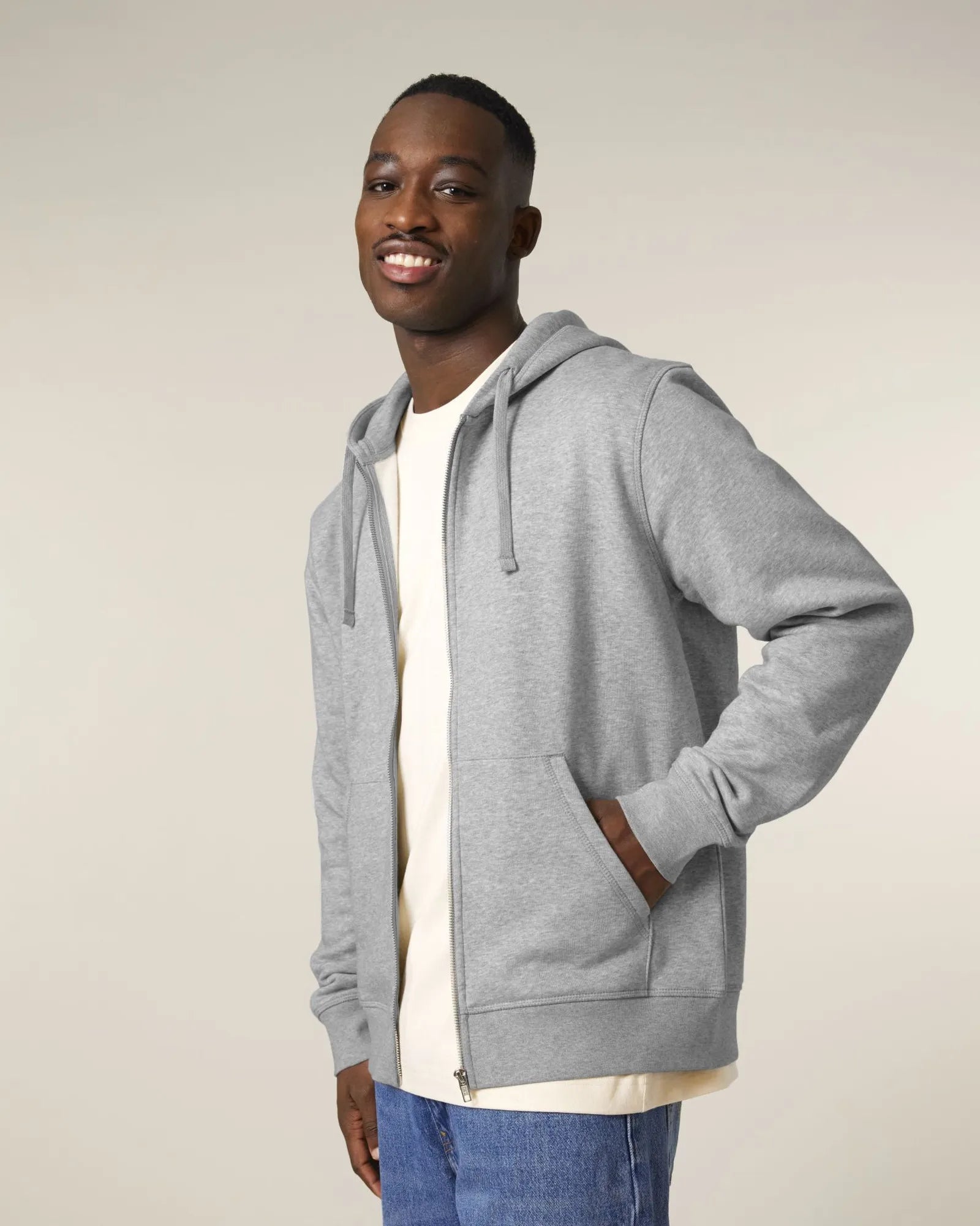 Hoodie met rits Stanley/Stella Mixer om te personaliseren - Gemêleerd grijs