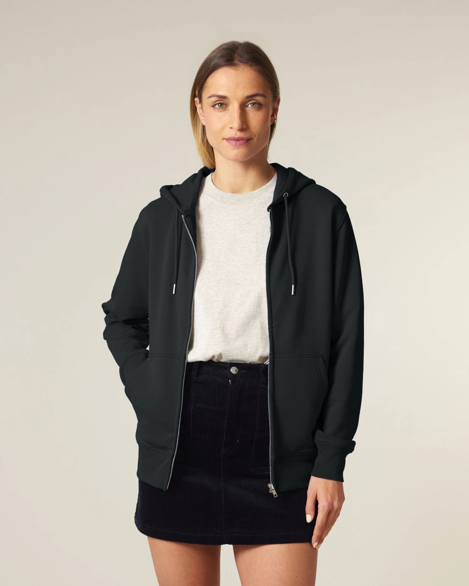 Hoodie zip Stanley/Stella Connector 2.0 om te personaliseren - Zwart