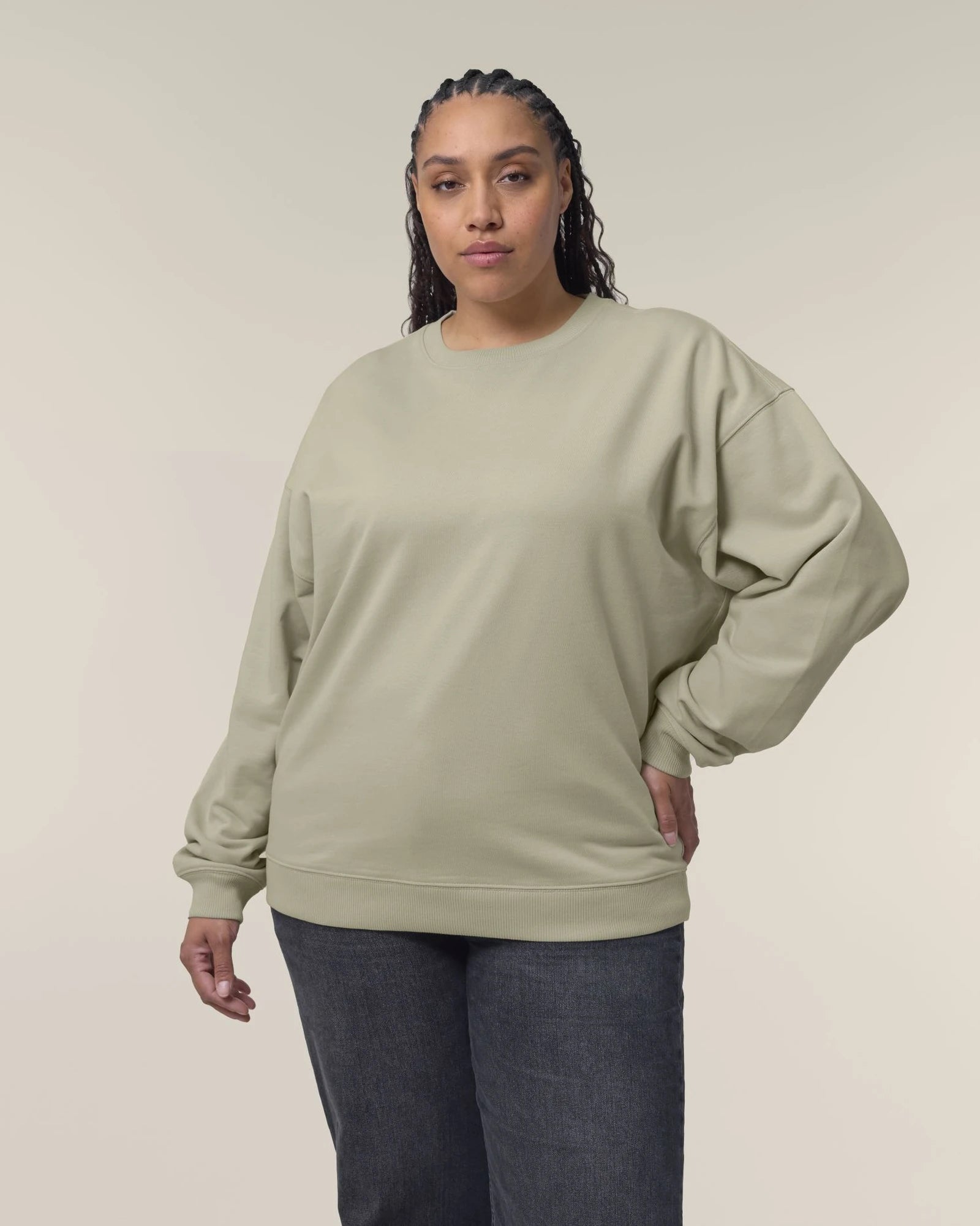 Sweater biologisch katoen om te personaliseren - Steengrijs