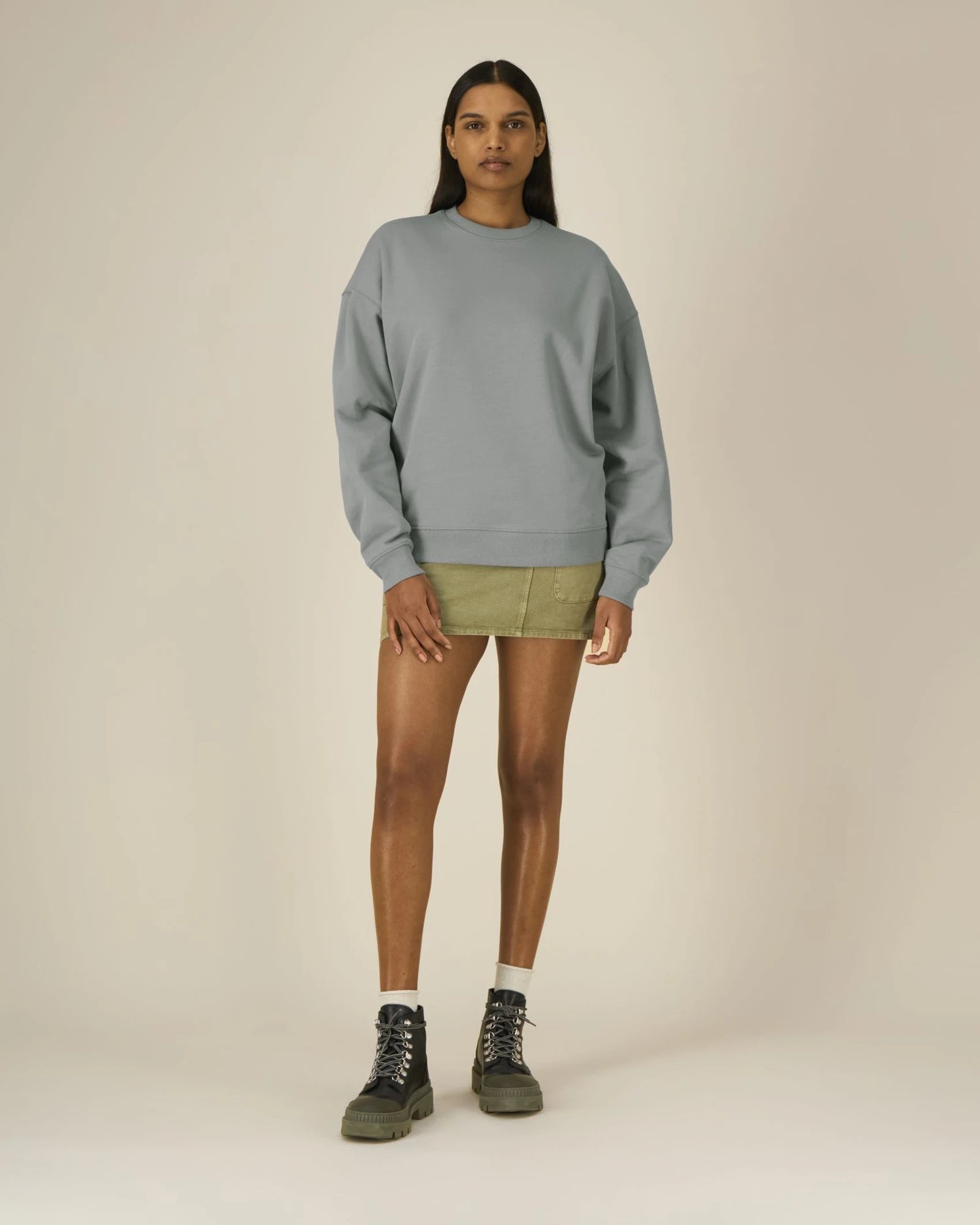 Sweater biologisch katoen om te personaliseren - Mistgrijs