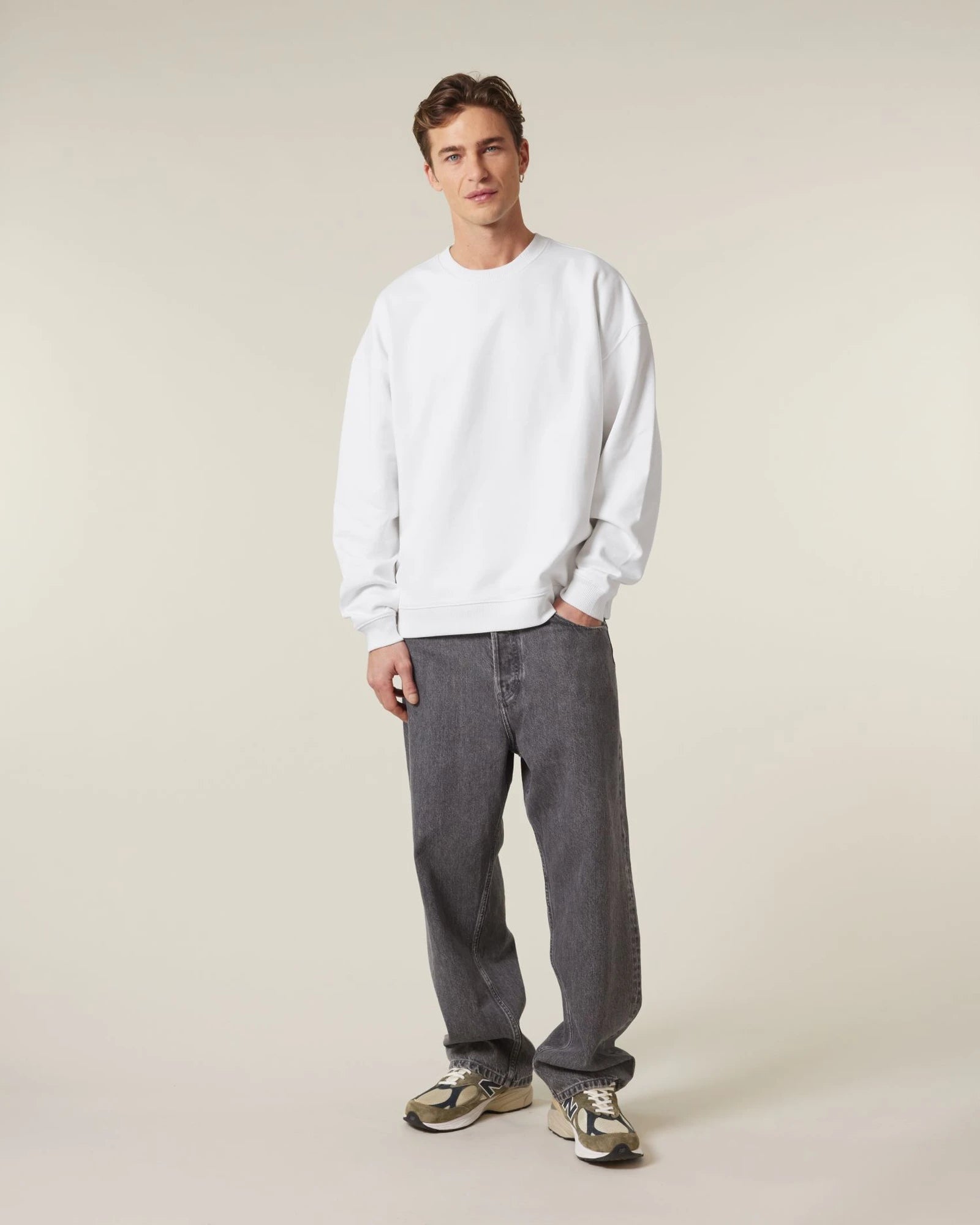 Sweater biologisch katoen om te personaliseren - Wit