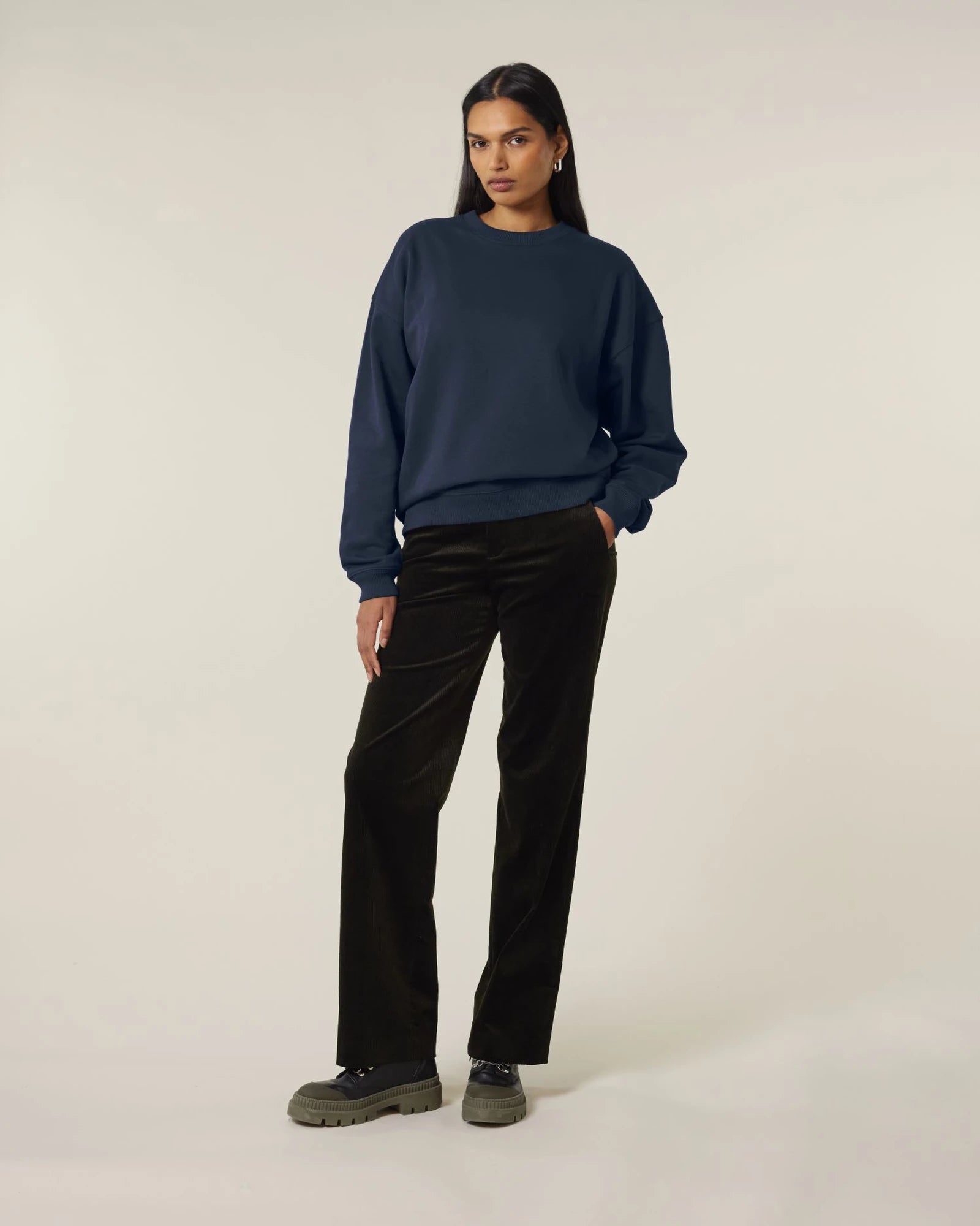 Sweater biologisch katoen om te personaliseren - Marineblauw