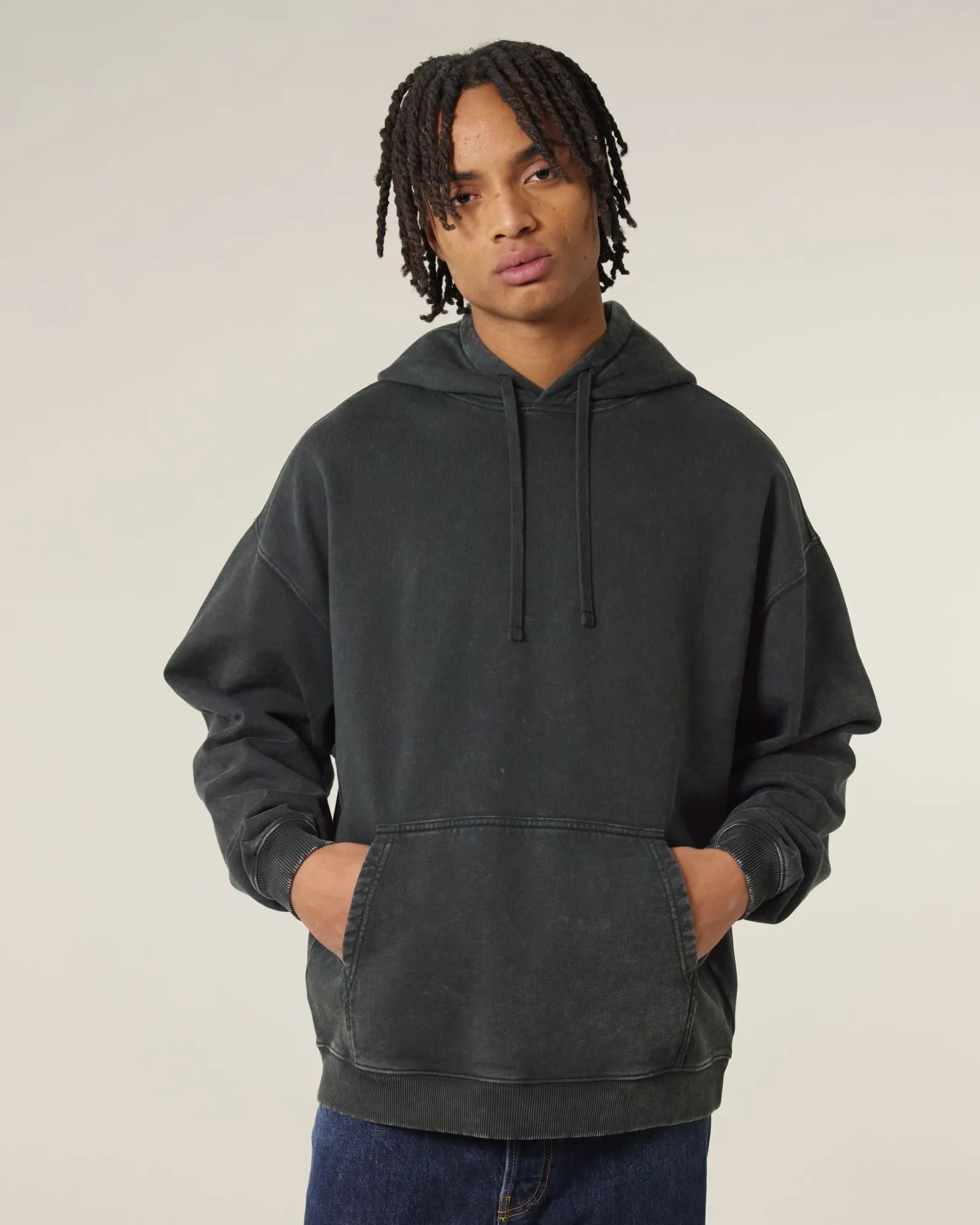 Hoodie oversized biologisch katoen om te personaliseren - G. Dyed Black Rock