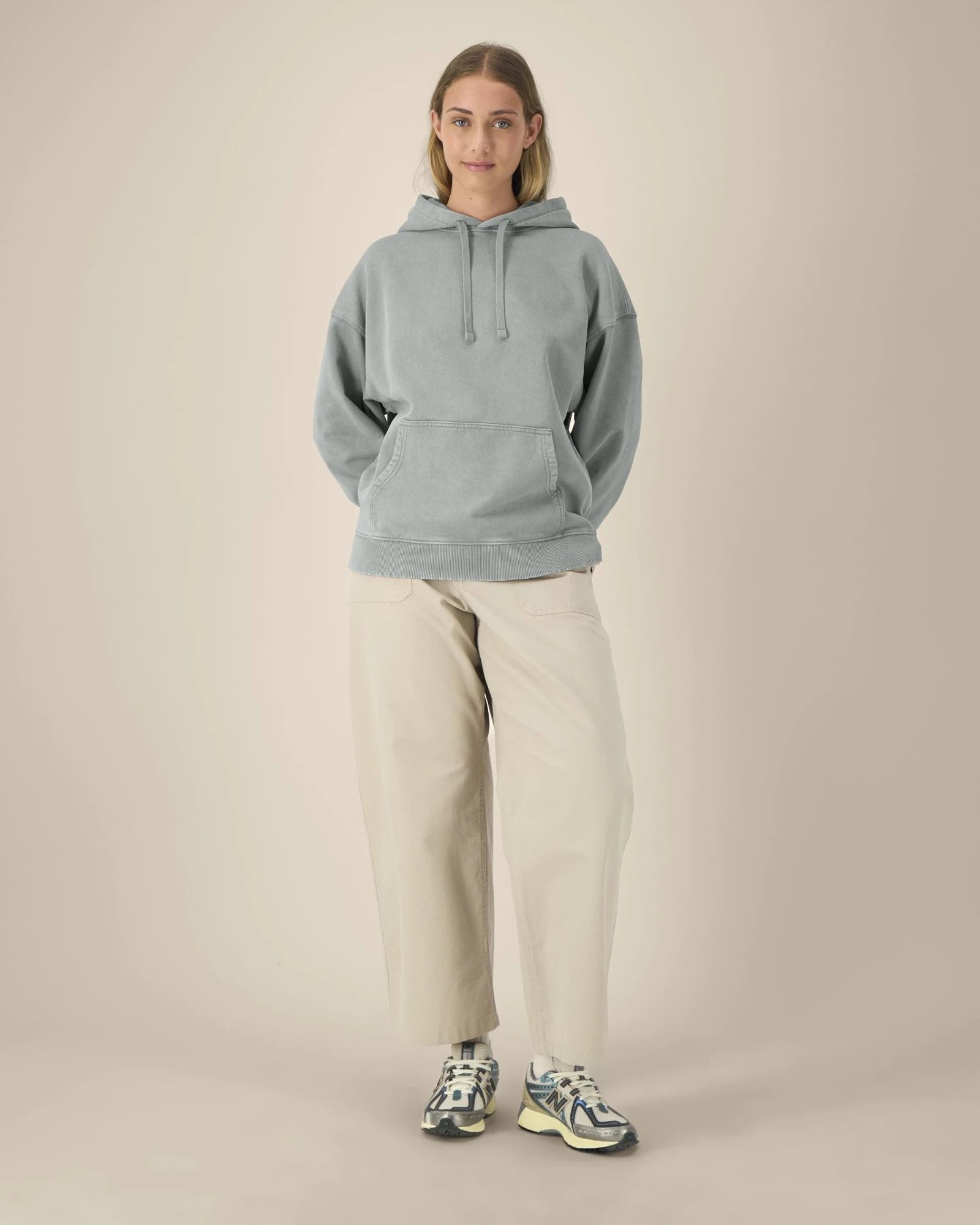 Hoodie oversized biologisch katoen om te personaliseren - Garendyed mistgrijs