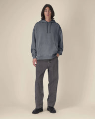 Hoodie oversized biologisch katoen om te personaliseren - Garenverfd antraciet
