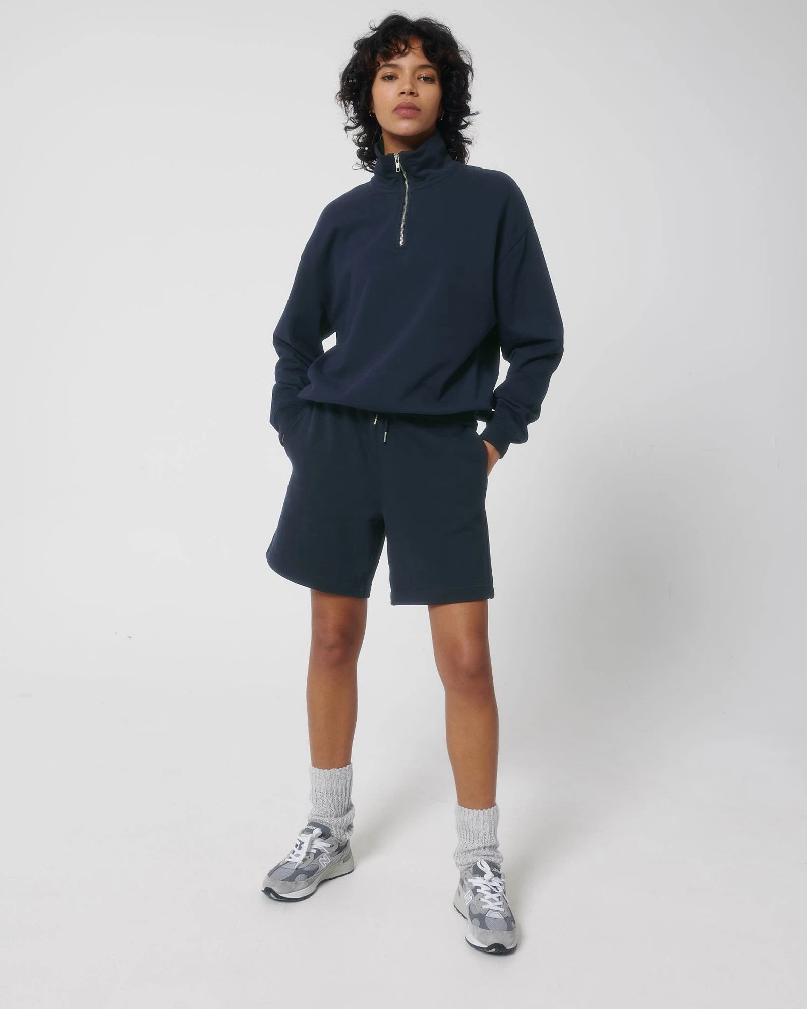 Sweater biologisch katoen om te personaliseren - Marineblauw