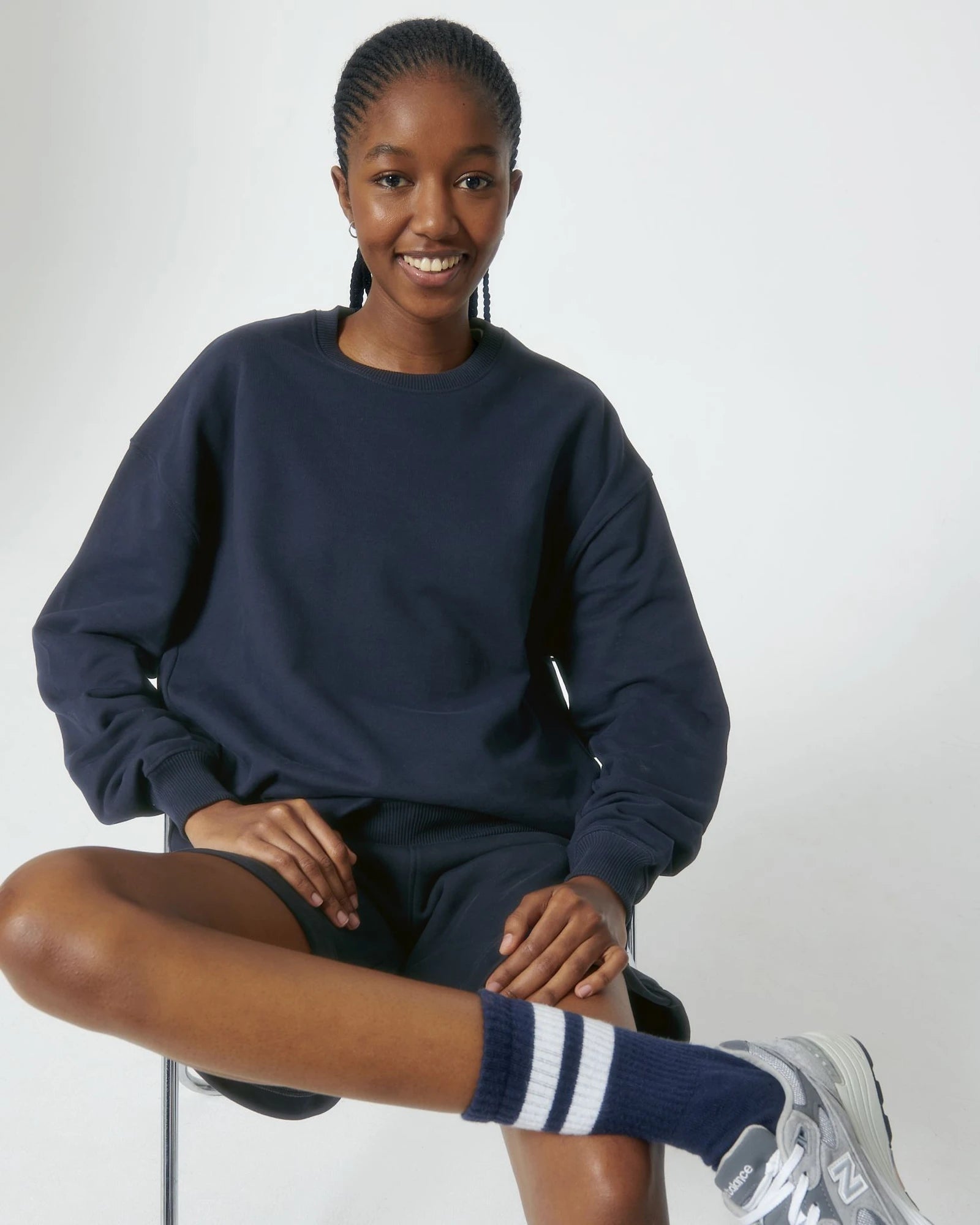 Sweater biologisch katoen om te personaliseren - Marineblauw