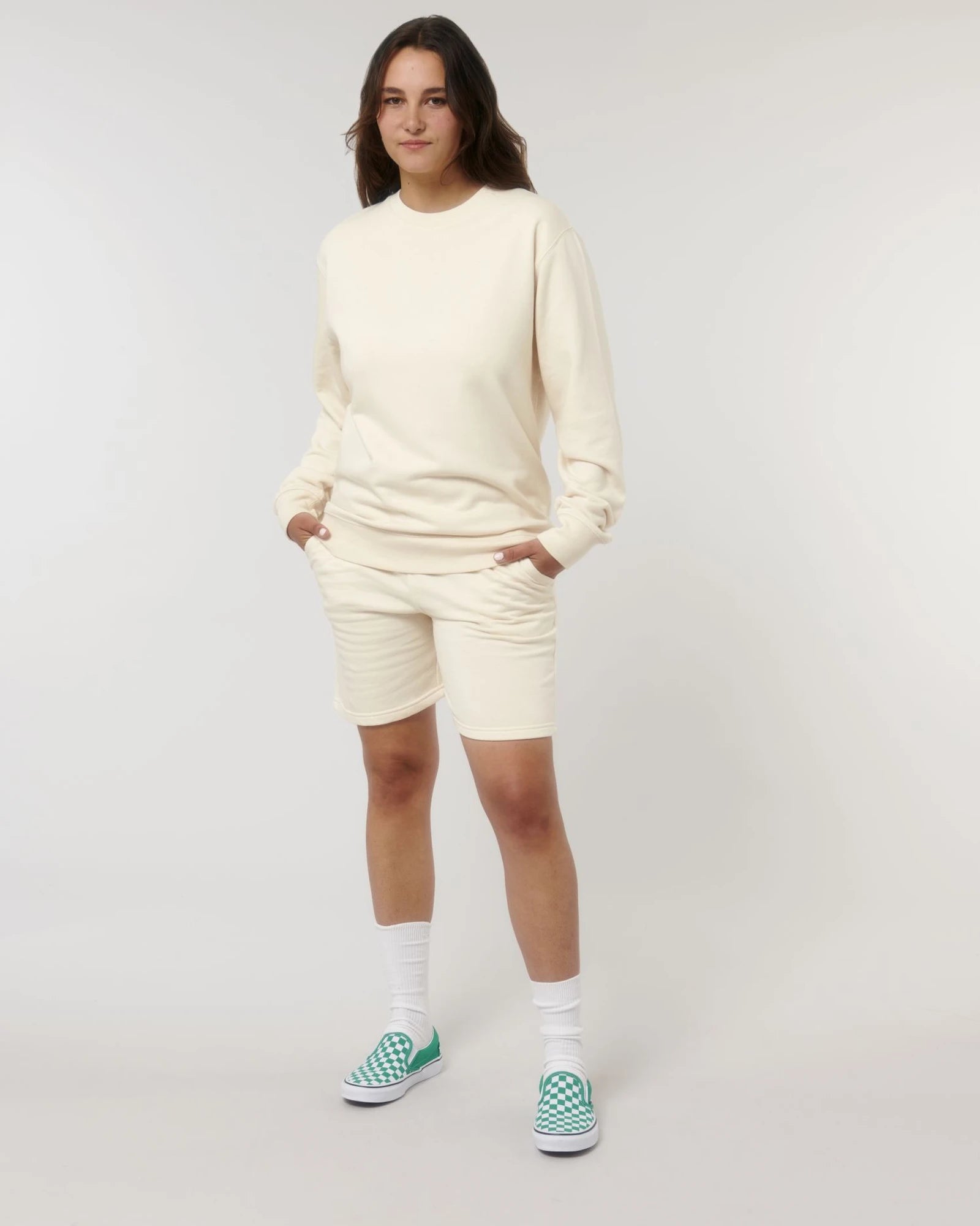 Sweater biologisch katoen om te personaliseren - Natuurlijk ruw
